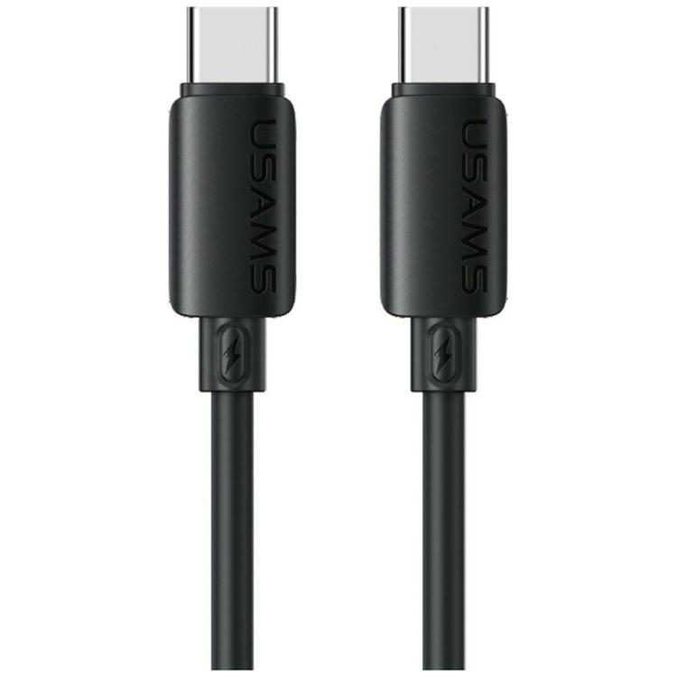USAMS USB-C till USB-C 60W Kabel 3A 1m Silikon U98 - Svart