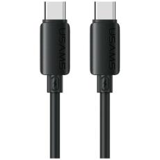 USAMS - USAMS USB-C till USB-C 60W Kabel 3A 1m Silikon U98 - Svart