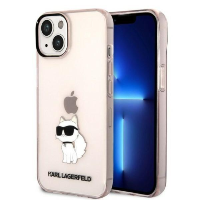 KARL LAGERFELD - Karl Lagerfeld iPhone 14 Plus Skal Ikonik Choupette - Rosa