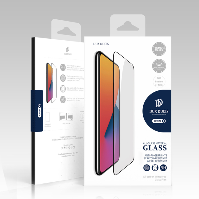 Dux Ducis - Dux Ducis Realme GT Neo 3 Härdat Glas Skärmskydd 9D - Svart
