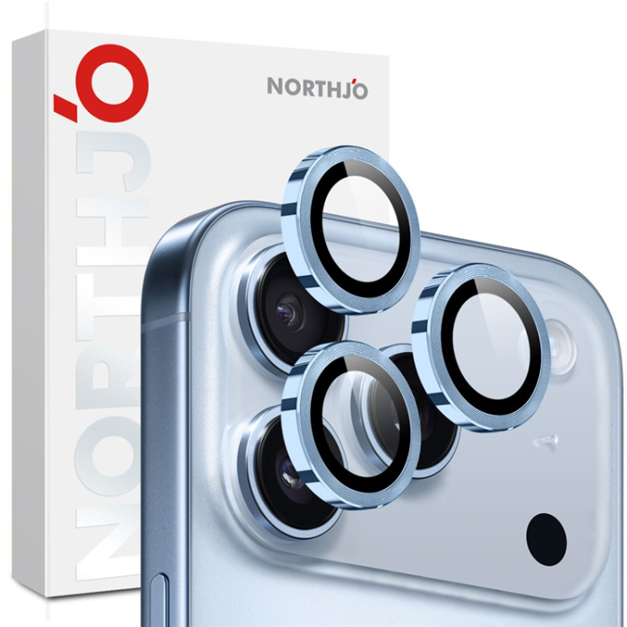 NORTHJO - Northjo iPhone 17 Pro/17 Pro Max Härdat Glas Kameraskydd - Blå