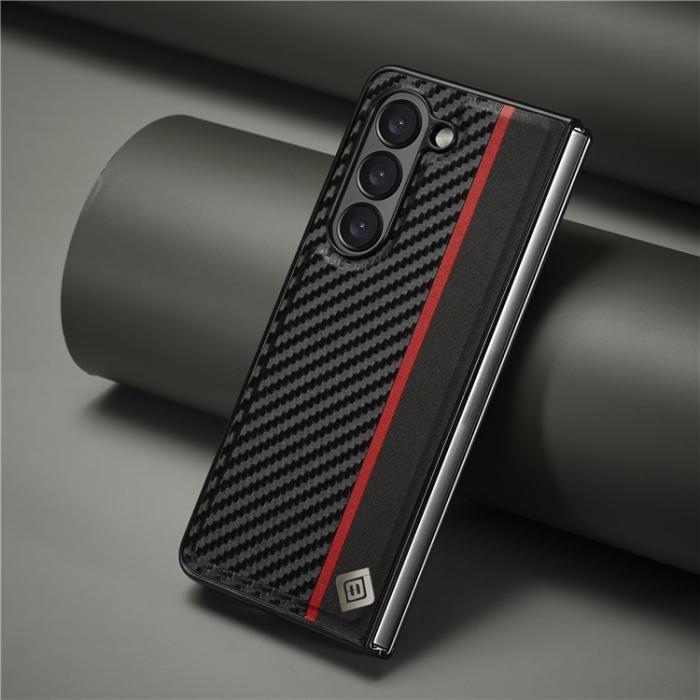 LC.imeeke - LC.IMEEKE Galaxy Z Fold 5 Mobilskal Carbon Fiber - Svart