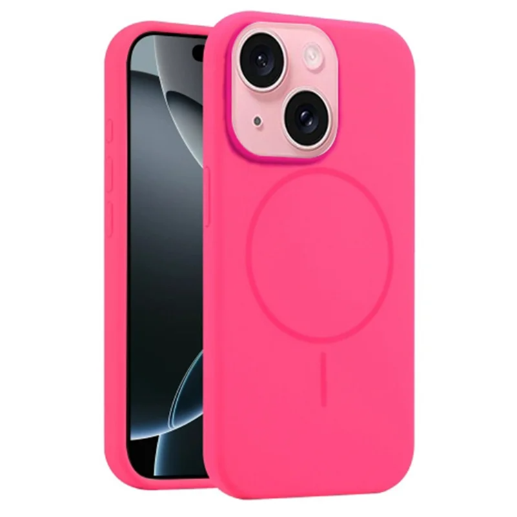 iPhone 14/13 Mobilskal MagSafe Silikon Anti Drop - Rosa (Rose) | 2353 | AlltMobil