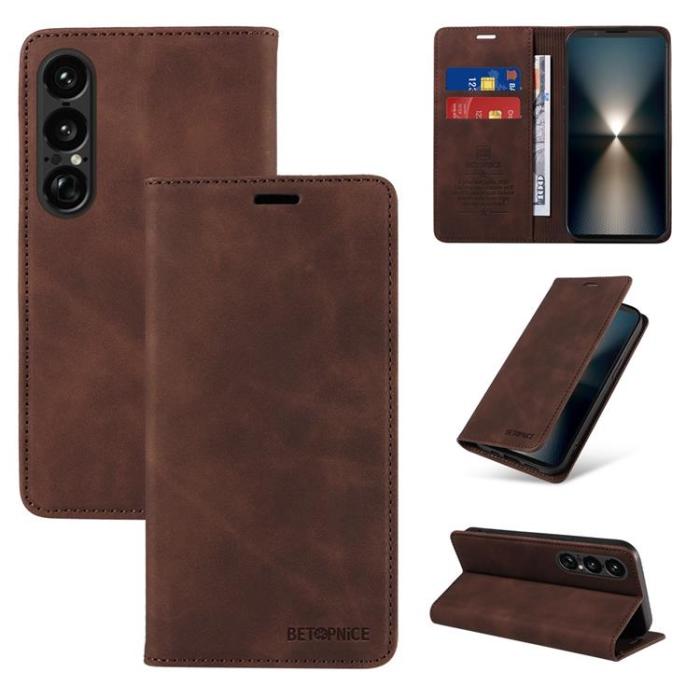 BETOPNICE - BETOPNICE Sony Xperia 1 VII Plånboksfodral RFID - Brun