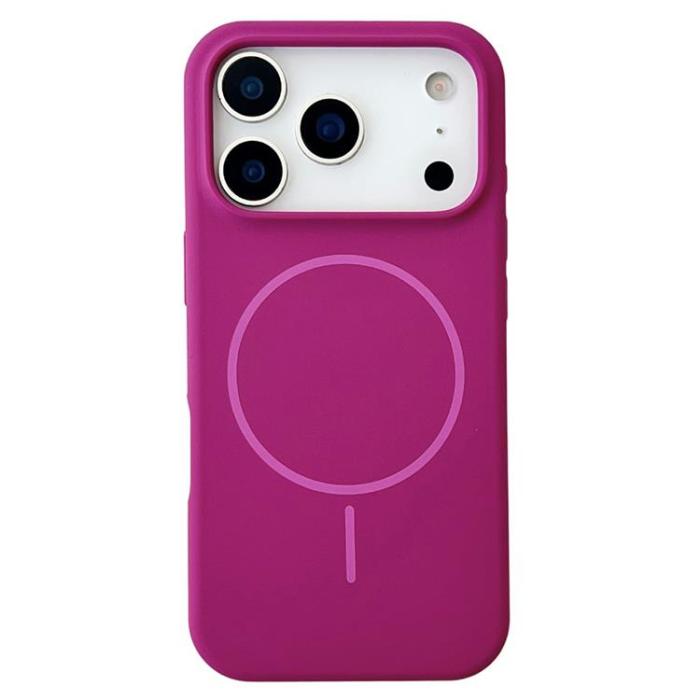A-One Brand - iPhone 17 Pro Mobilskal MagSafe Silikon Anti Drop - Mörk Ros
