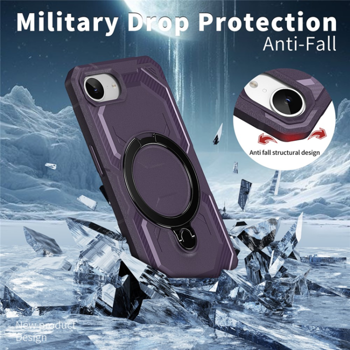 A-One Brand - iPhone 16e Mobilskal MagSafe Kickstand TPU + PC - Lila