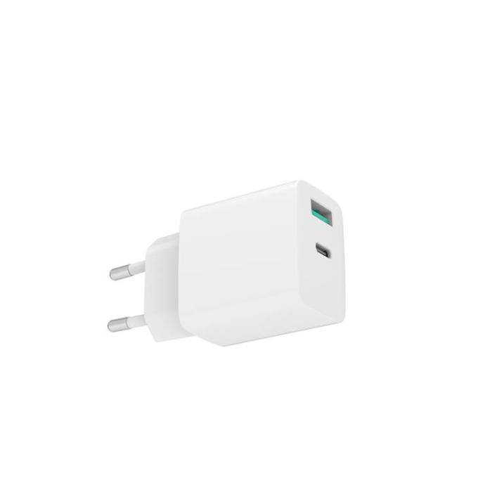 QUALO - QUALO Snabbladdare 30W 1xUSB-C 1xUSB-A Återvinning - Vit