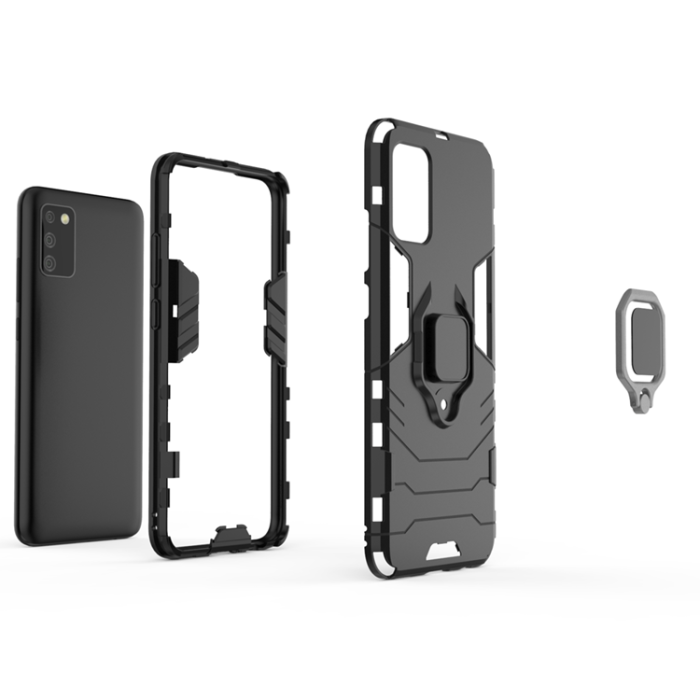 OEM - Galaxy A03s Skal Ring Armor - Svart