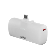 SBS - SBS Powerbank 5000mAh 10W med USB-C Hamn EcoPower - Vit