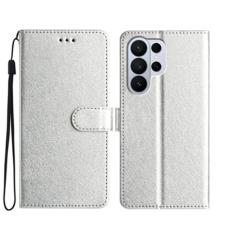 OEM - Samsung Galaxy S26 Ultra Pl&aring;nboksfodral Konstl&auml;der Folio Magnetl&aring;s - Silver