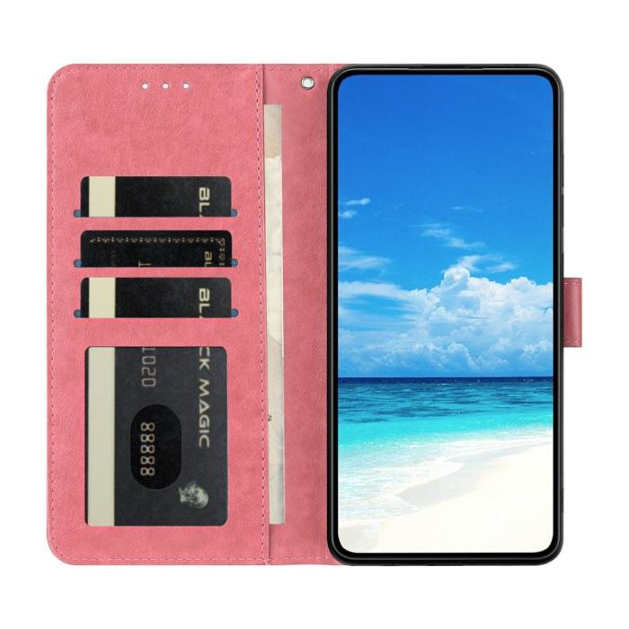OEM - Samsung Galaxy S26 Ultra Plånboksfodral Fjäril Präglat Konstläder Flip - Rosa