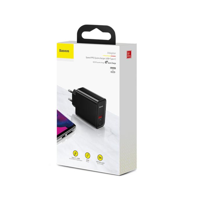 UTGATT4 - Baseus Speed PPS Quick charger USB-C+USB-A 30W