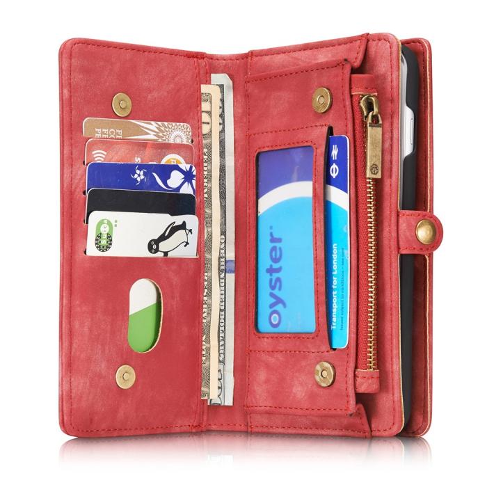 UTGATT5 - Caseme Plånboksfodral av läder iPhone 7/8 Plus - Röd