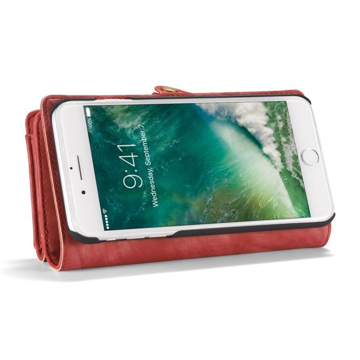UTGATT5 - Caseme Plånboksfodral av läder iPhone 7/8 Plus - Röd