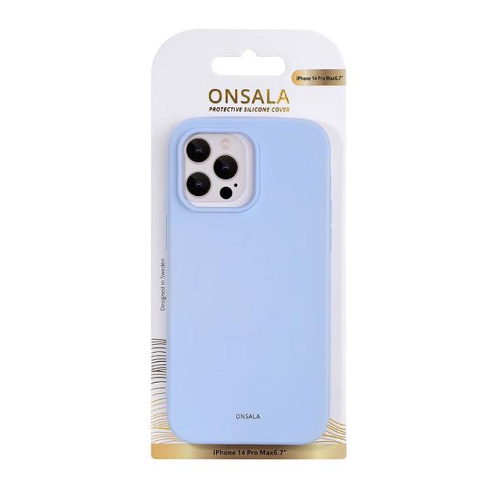 Onsala - ONSALA iPhone 14 Pro Skal Silikon Chalk - Ljusblå