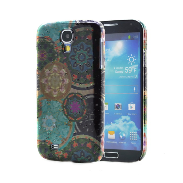 OEM - Baksidesskal till Samsung Galaxy S4 i9500 - (Gröna Cirklar)