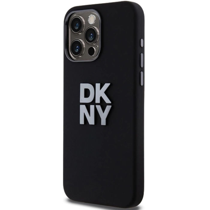 DKNY - DKNY iPhone 15 Pro Mobilskal Liquid Silikon Metal Logo - Svart