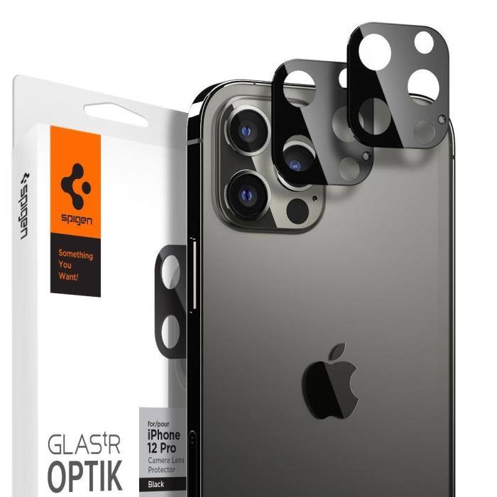 UTGATT5 - SPIGEN Kamera Linsskydd i Härdet Glas iPhone 12 Pro Svart