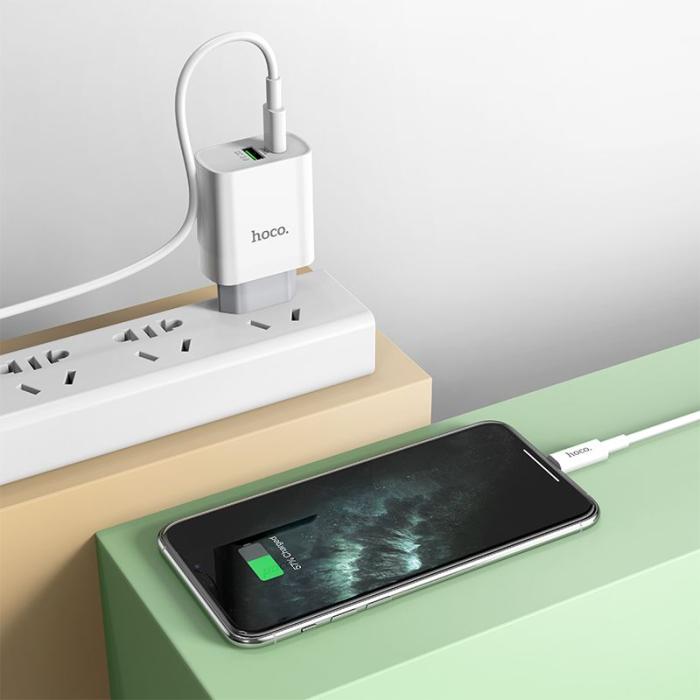 Hoco - HOCO C80a Network Charger Pd20w/Qc3.0 + Lightning Cable Vit
