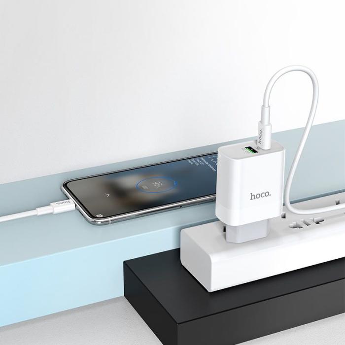 Hoco - HOCO C80a Network Charger Pd20w/Qc3.0 + USB-C Cable Vit
