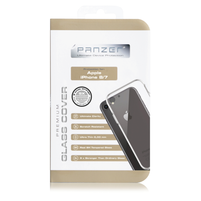 Panzer - Panzer - Härdat Glas Skärmskydd Cover iPhone 8/7