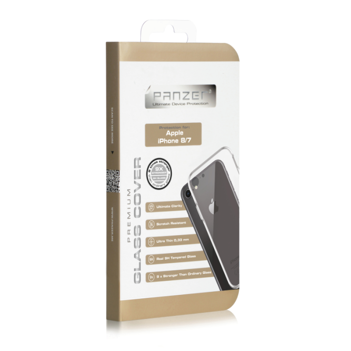 Panzer - Panzer - Härdat Glas Skärmskydd Cover iPhone 8/7