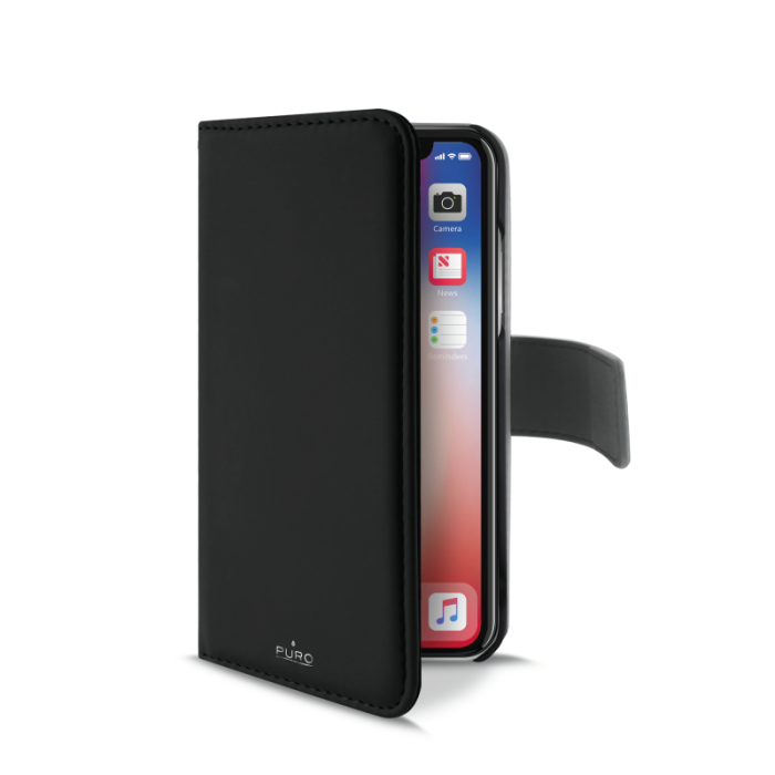 UTGATT1 - Puro - EcoLeather Plånboksfodral Detachable iPhone X / XS - Svart
