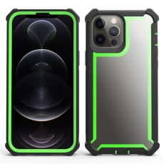 A-One Brand - iPhone 15 Pro Max Mobilskal TPU + PC Shockproof - Svart/Grön