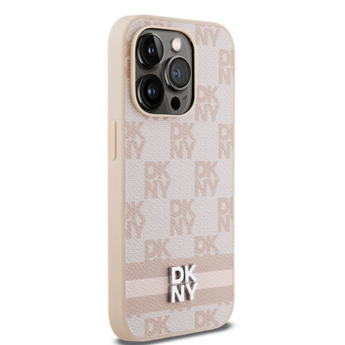 DKNY - DKNY iPhone 15 Pro Mobilskal Läder Checkered Mono Pattern