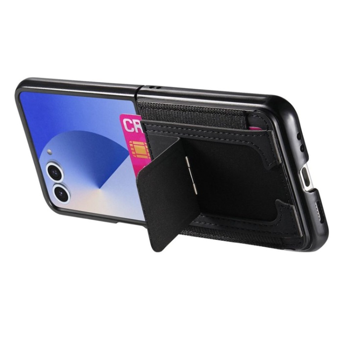 A-One Brand - Galaxy Z Flip 7 Mobilskal Korthållare Kickstand - Svart