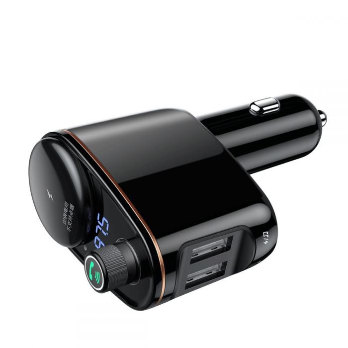 UTGATT5 - BASEUS S06 2-Port Usb Billaddare + Sändare Fm Svart