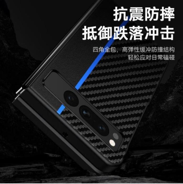 OEM - Google Pixel Fold Mobilfodral Carbon Fiber Ultra Thin - Svart/Gul