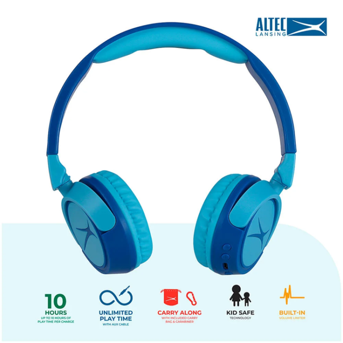 Altec Lansing - Altec Lansing Trådlösa hörlurar för barn On-Ear - Blå