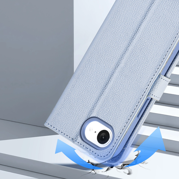 Dux Ducis - Dux Ducis iPhone 16e Plånboksfodral Lawa Läder - Blå