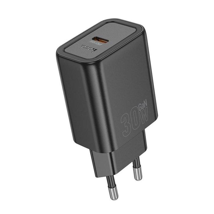 Hoco - Hoco Snabbladdare 30W USB-C GaN PD QC N62 - Svart