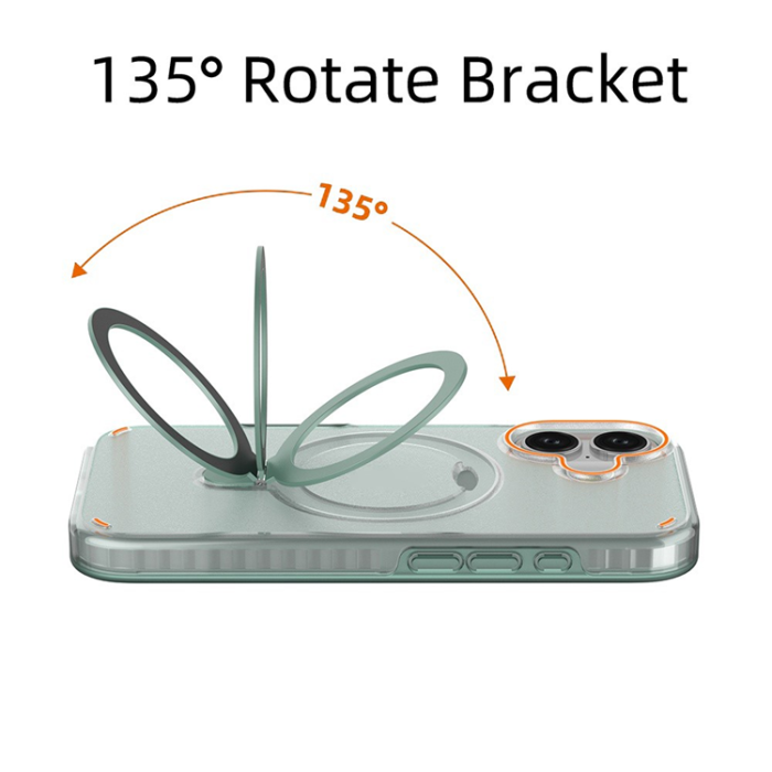 A-One Brand - iPhone 17 Mobiskal MagSafe Med Kickstand TPU + PC - Mintgrön