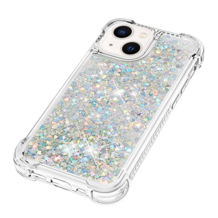 OEM - iPhone 14 Plus Skal Liquid Floating Glitter - Silver