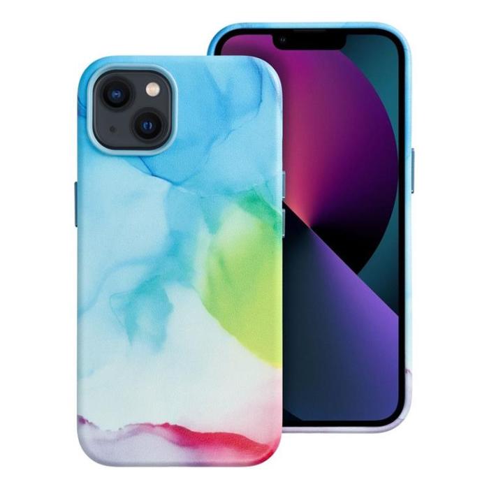 OEM - iPhone 13 Magsafe Mobilskal Läder - Multicolor Splash