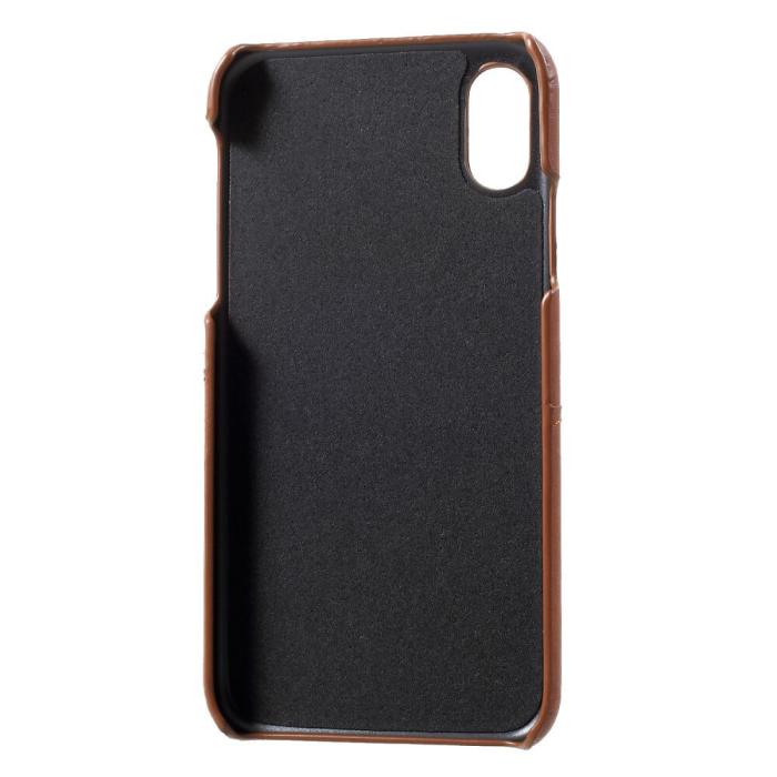 OEM - Retro Mobilskal med Kortplatser till iPhone X/Xs - Brun