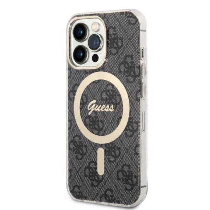 Guess - Guess iPhone 13 Pro Magsafe Skal Print + Trådlös Laddare - Svart