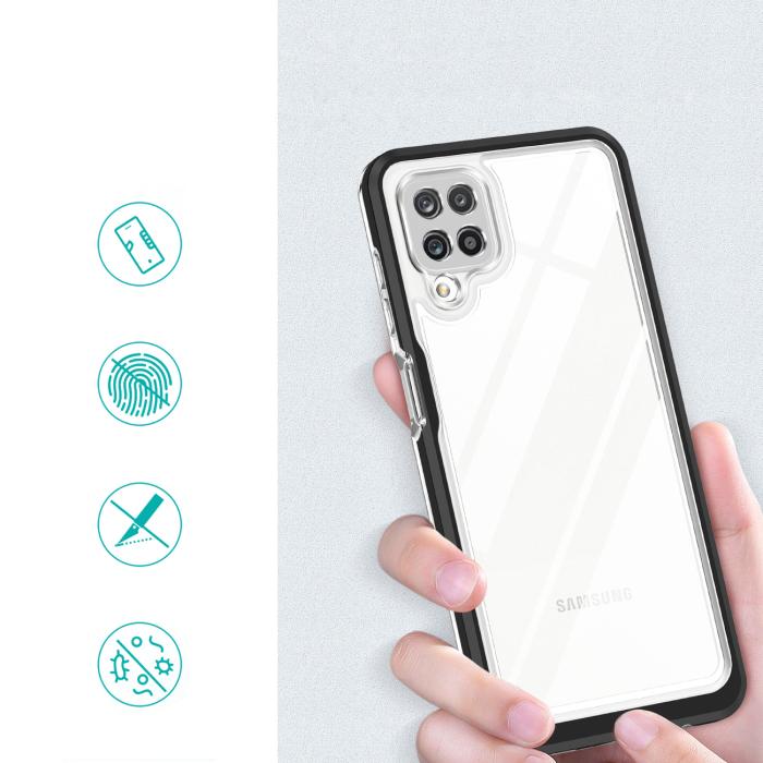 OEM - Galaxy A22 4G Skal Clear 3in1 - Svart