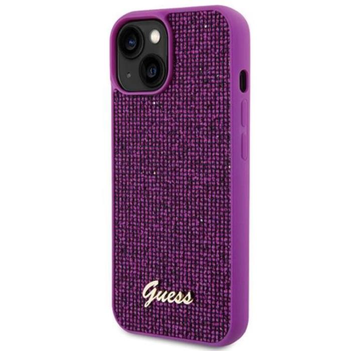 Guess - Guess iPhone 15 Mobilskal Disco Metal Script - Rosa