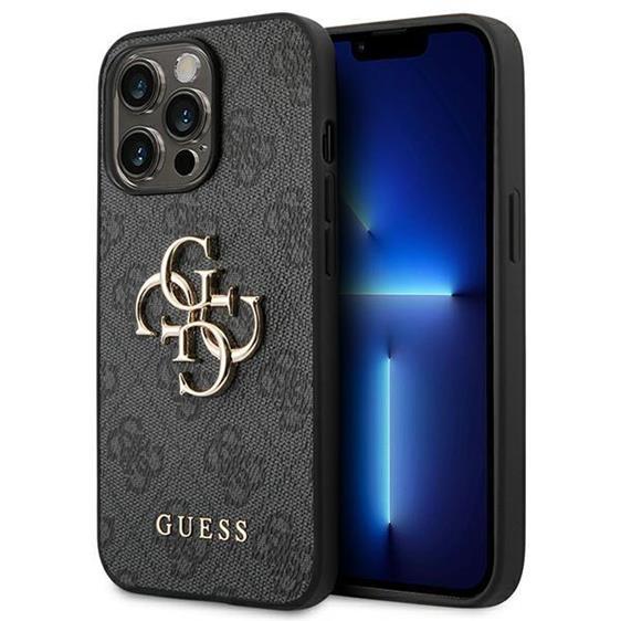 GUESS iPhone 14 Pro Skal Big Metall Logo - Grå | 2353 | AlltMobil