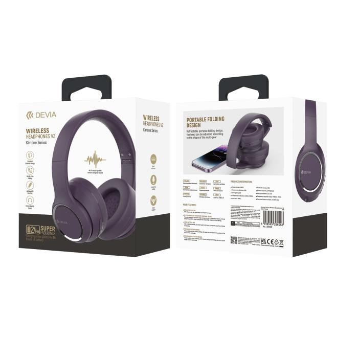 OEM - Bluetooth-hörlurar Devia Kintone, Lila