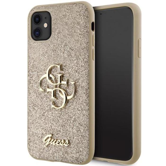 Guess - Guess iPhone 11/XR Mobilskal Glitter Script Big 4G - Svart