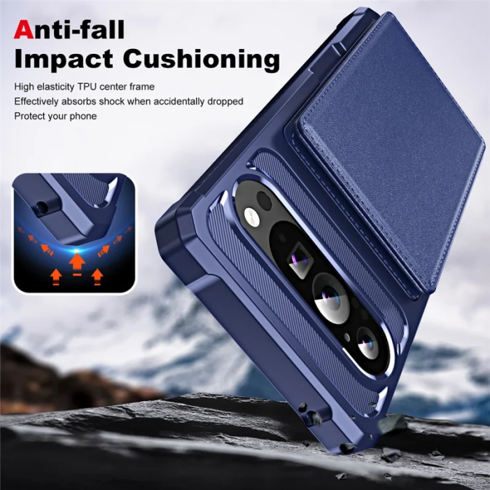 A-One Brand - Google Pixel 10 / Pixel 10 Pro Mobilskal Korthållare - Blå