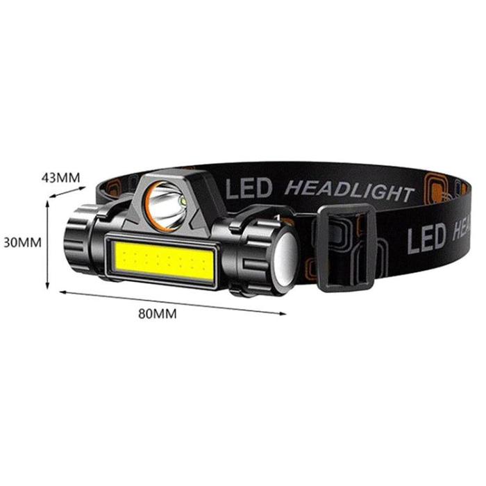 OEM - 4in1 Huvud Ficklampa LED med Magnet och Batteri - Svart
