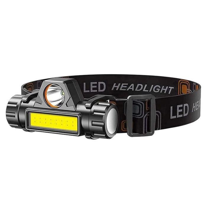 OEM - 4in1 Huvud Ficklampa LED med Magnet och Batteri - Svart