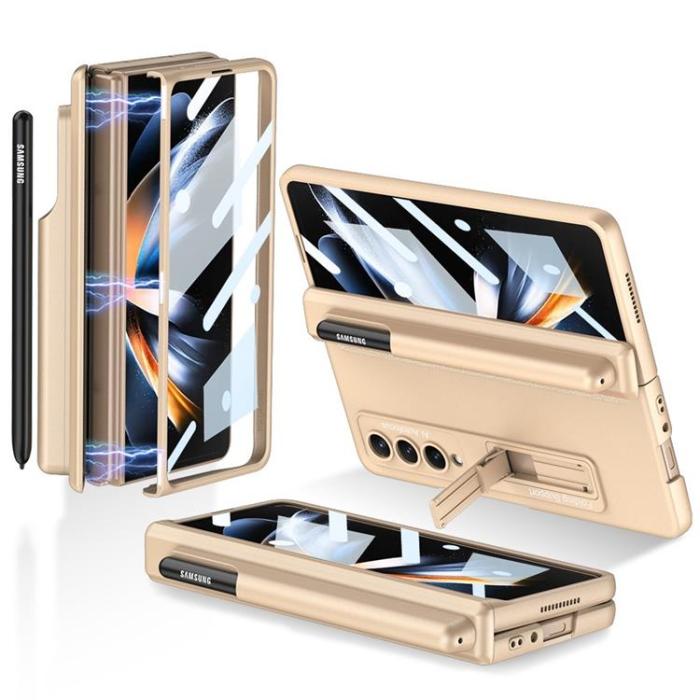 GKK - GKK Galaxy Z Fold 4 Skal Bracket Kickstand - Guld