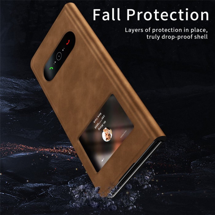 A-One Brand - Galaxy Z Fold7 Fodral View Window - Brun